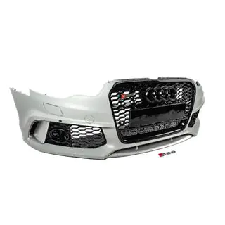 Передний бампер с черной решеткой RS6-Style (2011-2014) Audi A6 C7 2011-2017 гг. фото 4