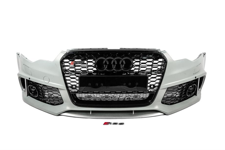 Audi A6 C7 2011-2017 гг. Передний бампер с черной решеткой RS6-Style (2011-2014) Image