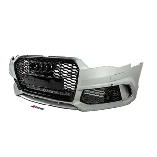 Передний бампер с черной решеткой RS6-Style (2014–2017) Audi A6 C7 2011-2017 гг. фото 3