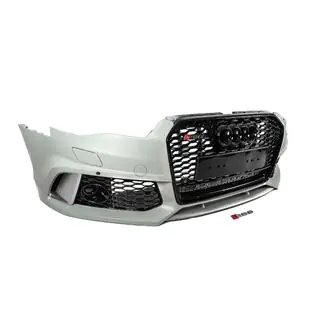 Передний бампер с черной решеткой RS6-Style (2014–2017) Audi A6 C7 2011-2017 гг. фото 4