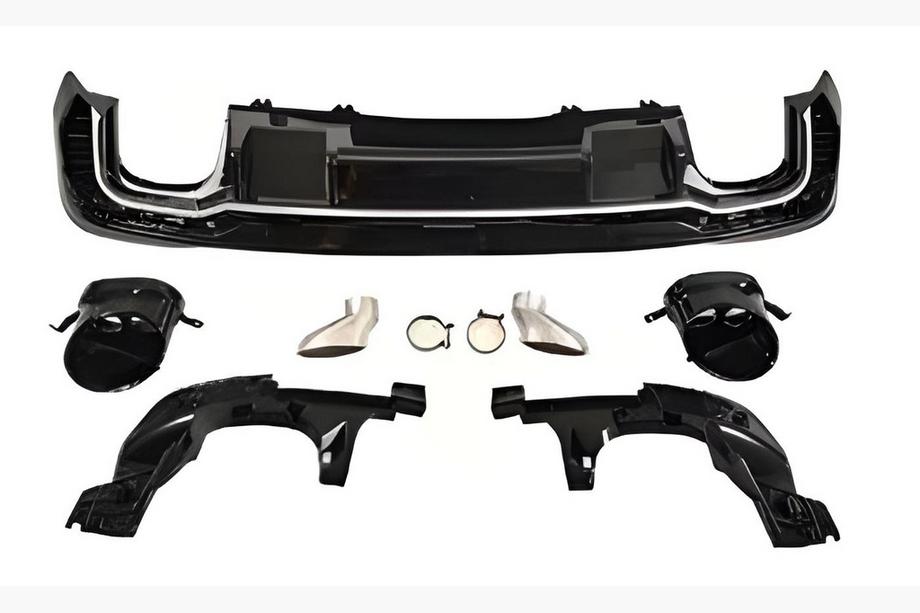 Audi A4 B9 2015-2024 гг. Задний диффузор с насадками на выхлоп RS-Style V-1 (2020-2022) Image