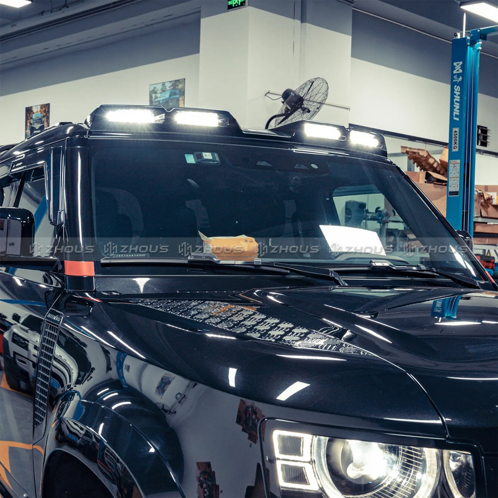 Козирьок лобового скла з LED для Land Rover Defender 2019- рр - фото 1