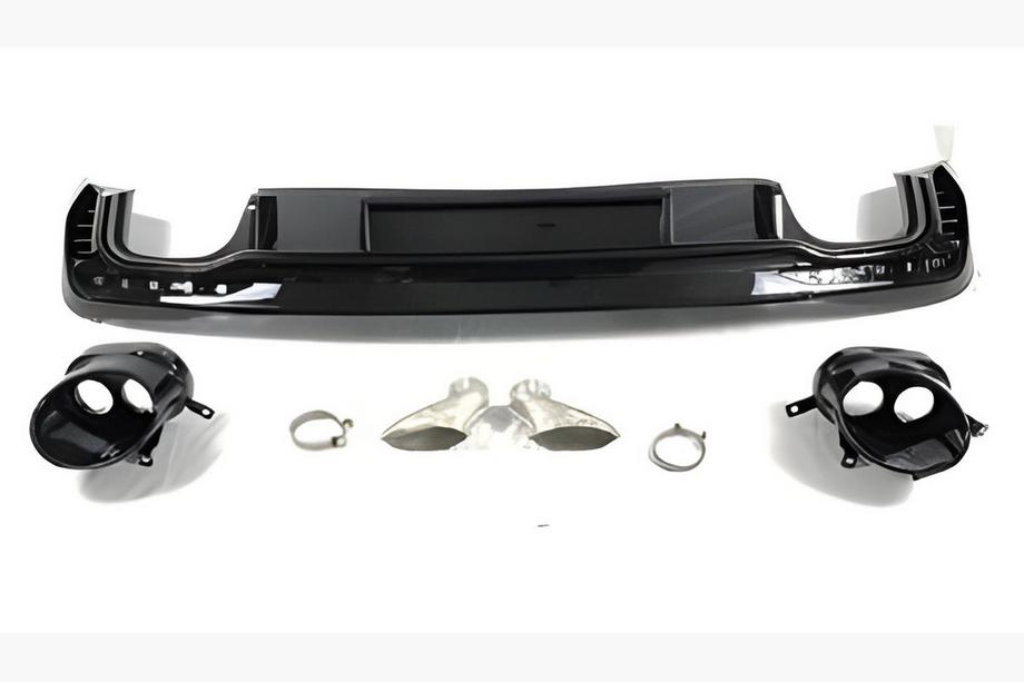 Audi A4 B9 2015-2024 гг. Задний диффузор с насадками на выхлоп RS-Style V-2 (2020-2022) Image