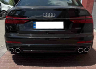 Audi A6 C8 2018–2025 гг. Задний диффузор с насадками S-Style (для S / S-Line) фото 1