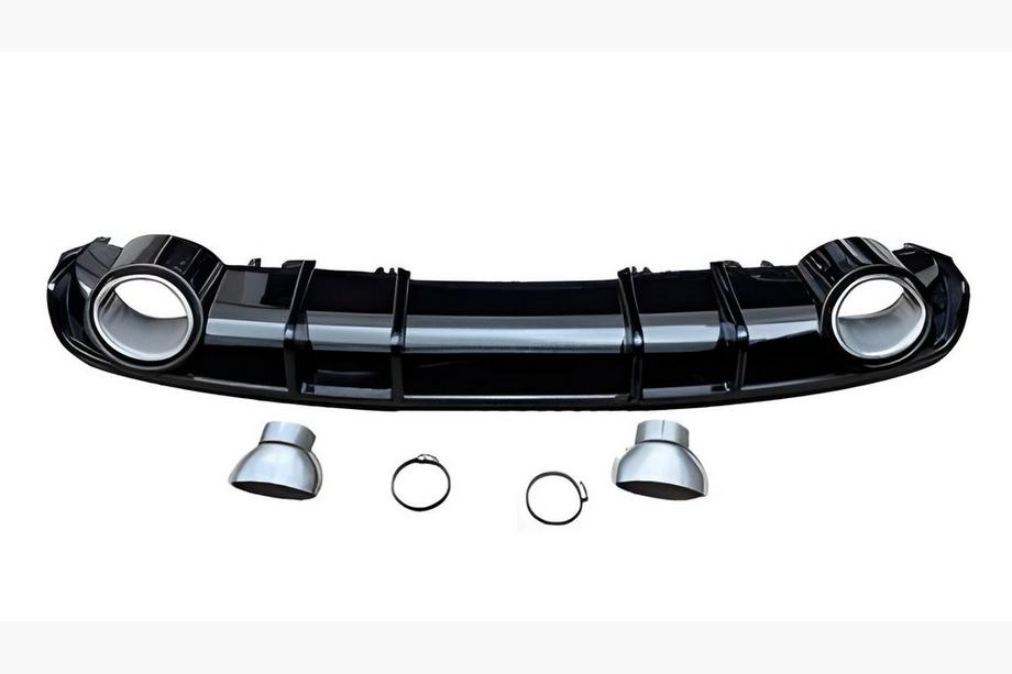 Audi A4 B9 2015-2024 гг. Задний диффузор S-Style (2016-2019, Черный Матовый) Image