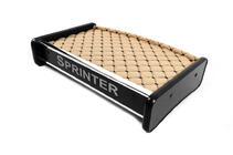 Mercedes Sprinter W901/902/903/904/905 1995-2006 гг. Полка на торпедо (2000-2006, Бежевая с черной строчкой) фото 2