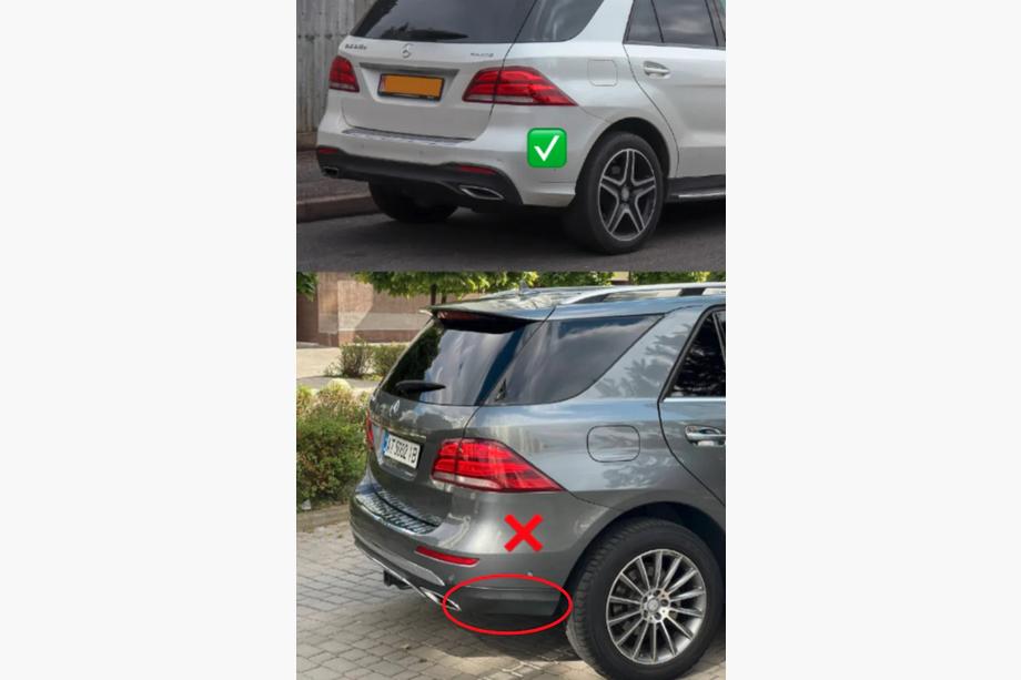 Mercedes GLE/ML class W166 2011-2018 гг. Задний диффузор для GLE (дизайн GLE63 Black) Фото 3
