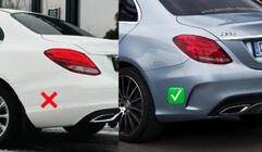 Mercedes C-сlass W205 2014-2021 гг. Задний диффузор с насадками Black (Дизайн C63 2018-2021) фото 3