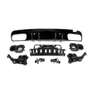 Задний диффузор с насадками Black (Дизайн C63 2018-2021) фото 2