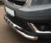 Renault Trafic 2015- гг. Передняя защита Shark ST015 (2021+, Нержавейка) фото 2