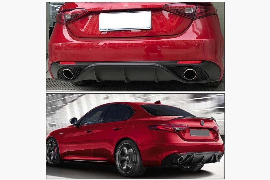 Alfa Romeo Giulia 2016-2022 гг. Диффузор заднего бампера Lip Carbon V2 (Карбон) Фото 5