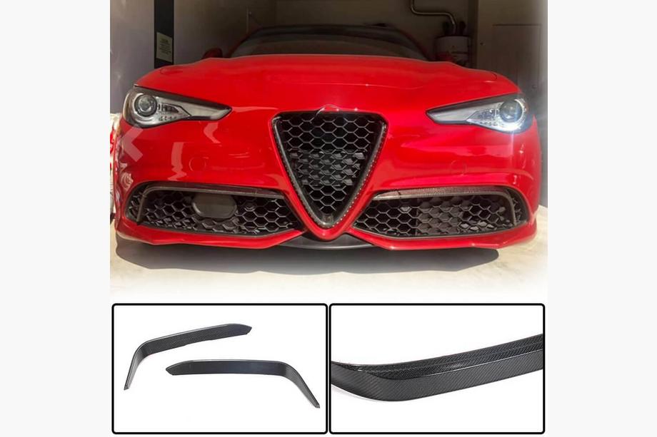 Alfa Romeo Giulia 2016-2022 гг. Накладки на Противотуманные Фары (для Sport, Пластик) Фото 2
