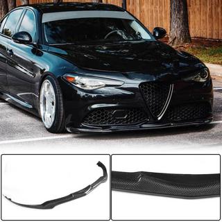 Накладка на передний бампер Carbon V2 (Carbon) Alfa Romeo Giulia 2016-2022 гг. фото 2