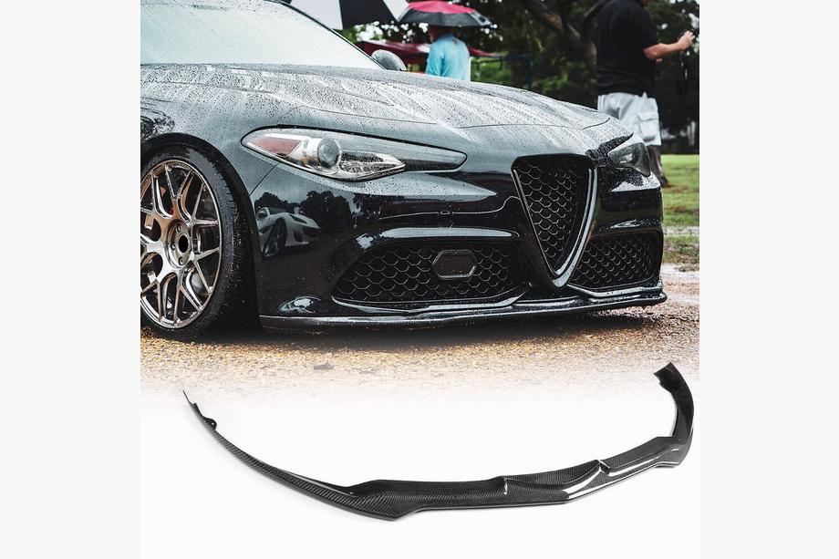 Alfa Romeo Giulia 2016-2022 гг. Накладка на передний бампер Carbon V2 (Carbon) Image