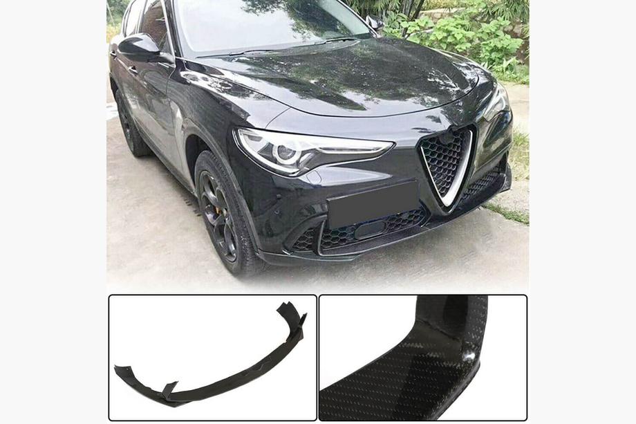 Alfa Romeo Stelvio 2016- гг. Передний сплиттер (для Base, 2017-2023, Карбон) Фото 1