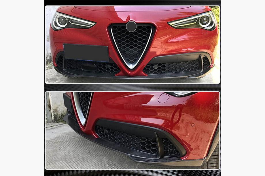 Alfa Romeo Stelvio 2016- гг. Передний сплиттер (для Base, 2017-2023, Карбон) Фото 5