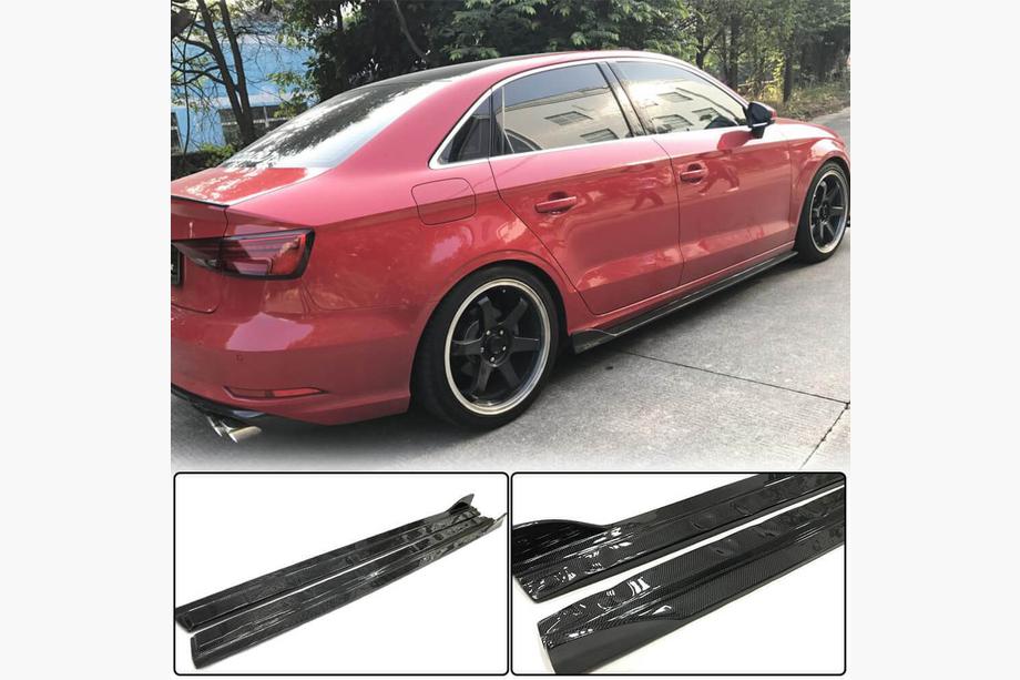 Audi A3 2012-2020 гг. Боковые пороги (для Base Sedan, карбон) Image