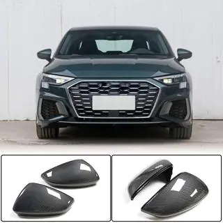 Накладки на Зеркала (Карбон) V2 Audi A3 2020- гг. фото 1