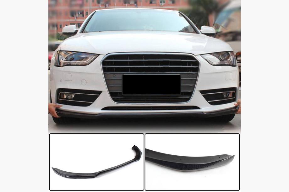 Audi A4 B8 2007-2015 гг. Накладка на передний бампер Lip (для Base 2011-2015, Карбон) Image