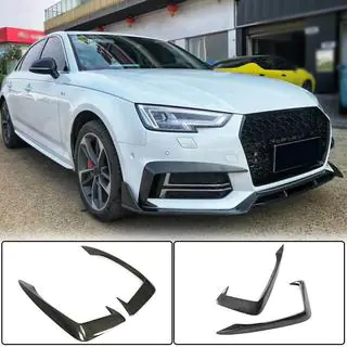 Накладки на противотуманные фары V2 (для S-Line Sedan 2015-2019, Карбон) фото 1
