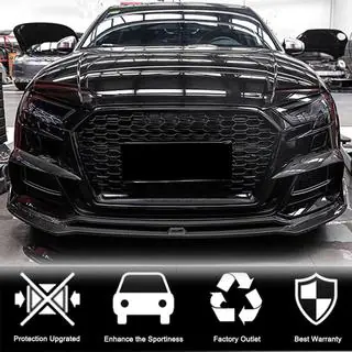 Накладки на противотуманные фары V2 (для S-Line Sedan 2015-2019, Карбон) фото 2