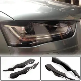 Реснички на фары (2011-2015, Карбон) Audi A4 B8 2007-2015 гг. фото 1
