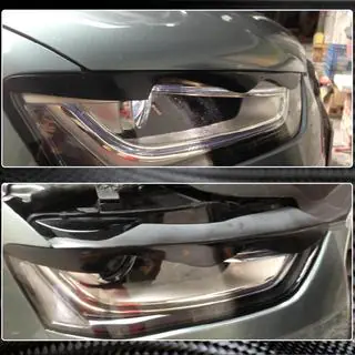 Реснички на фары (2011-2015, Карбон) Audi A4 B8 2007-2015 гг. фото 2