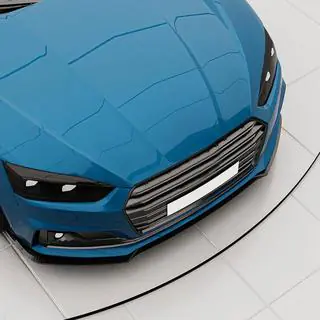 Накладка на передний бампер Lip V2 (для S-Line 2016-2020, Карбон) фото 2