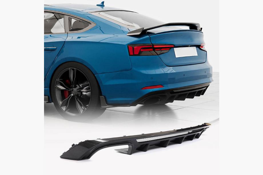 Audi A5 2016-2025 гг. Диффузор заднего бампера V3 (для S-Line 2016-2020, Карбон) Image