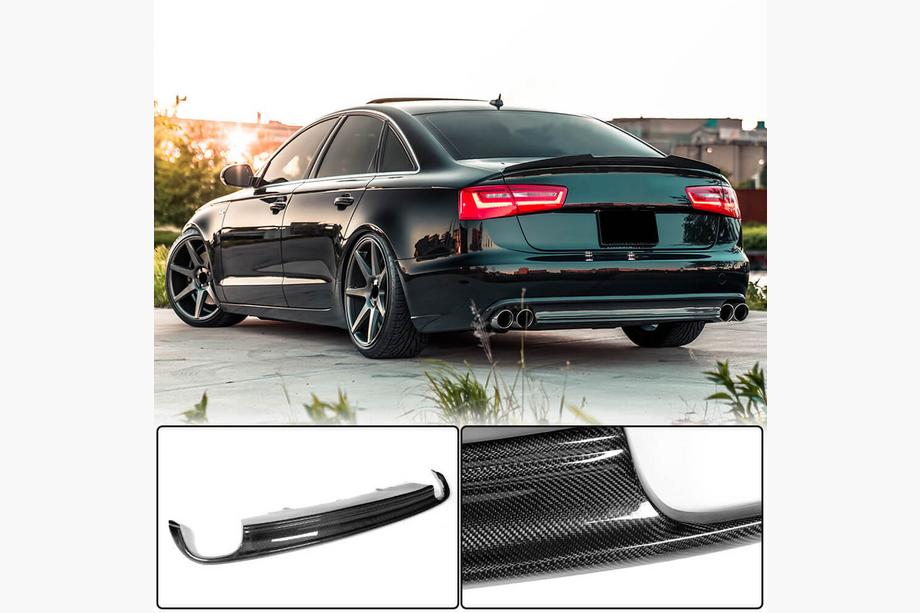 Audi A6 C7 2011-2017 гг. Диффузор заднего бампера Карбон (для Base 2011-2014) Image
