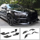 Audi A6 C7 2011-2017 гг. Накладки на передний бампер (для RS6, 4 шт, Карбон) фото 1