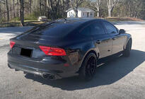 Audi A7 2010-2018 гг. Диффузор заднего бампера V1 (для S-Line, 2010-2014, Пластик) фото 2