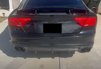 Audi A7 2010-2018 гг. Диффузор заднего бампера V1 (для S-Line, 2010-2014, Пластик) фото 6