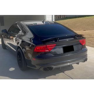 Диффузор заднего бампера V1 (для S-Line, 2010-2014, Пластик) Audi A7 2010-2018 гг. фото 3