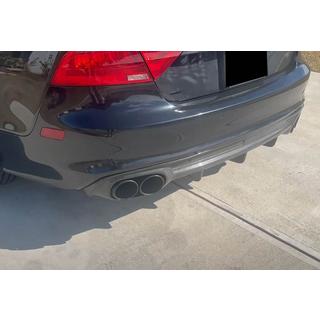 Диффузор заднего бампера V1 (для S-Line, 2010-2014, Пластик) Audi A7 2010-2018 гг. фото 4