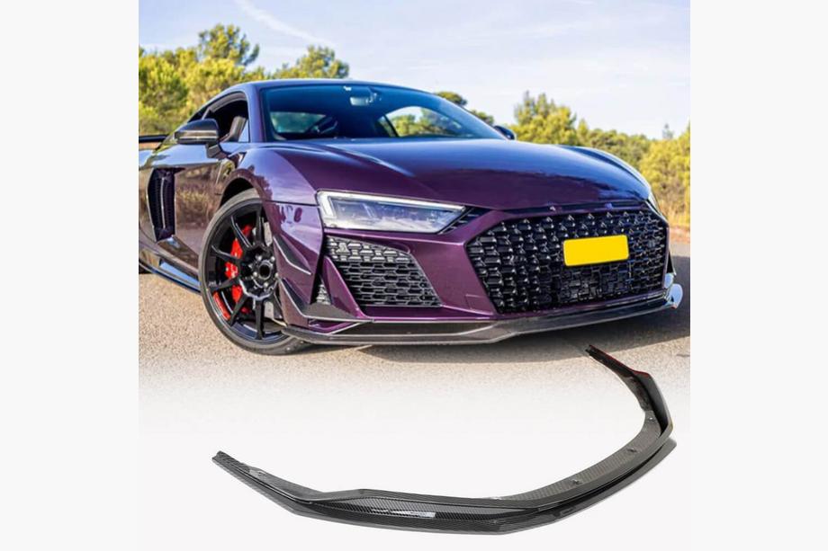 Audi R8 2015- гг. Накладка на Передний Бампер Lip V2 (2023+, Карбон) Фото 1