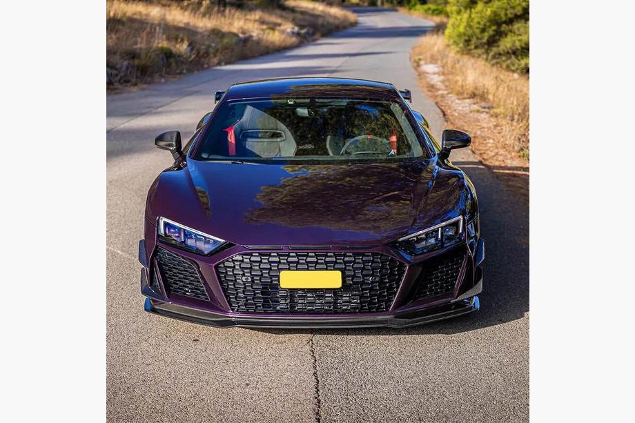 Audi R8 2015- гг. Накладка на Передний Бампер Lip V2 (2023+, Карбон) Фото 2