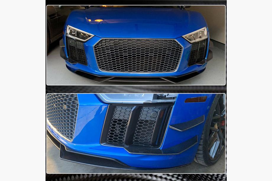 Audi R8 2015- гг. Накладки на передний бампер V3 (2015-2020, Карбон) Фото 4