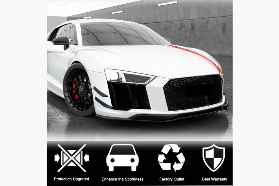 Audi R8 2015- гг. Накладка на передний бампер Lip V3 (2015-2020, Карбон) Фото 3