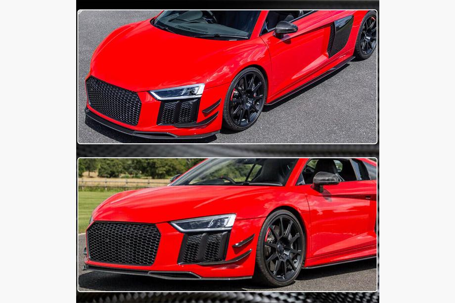 Audi R8 2015- гг. Накладка на передний бампер Lip V3 (2015-2020, Карбон) Фото 5