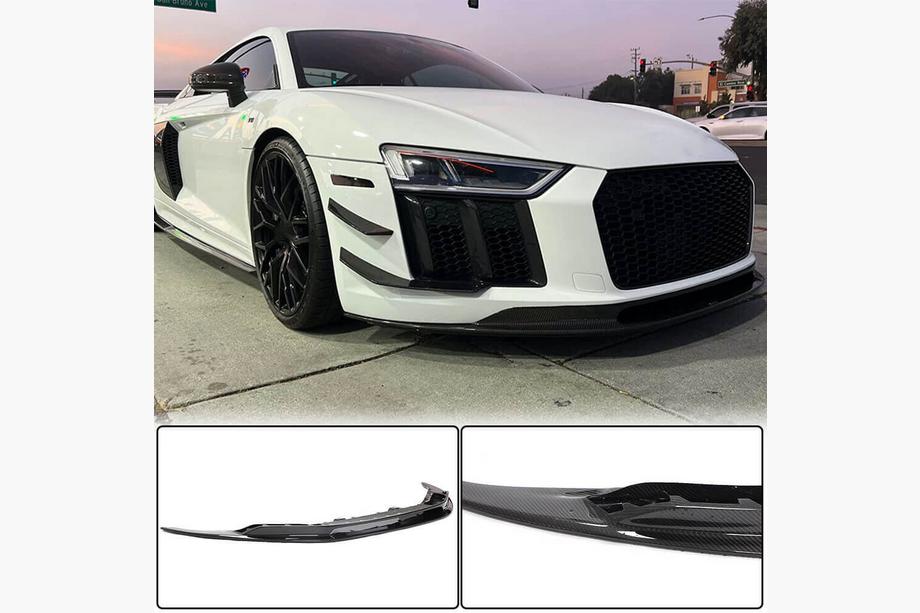 Audi R8 2015- гг. Накладка на передний бампер Lip V2 (2015-2020, Карбон) Image