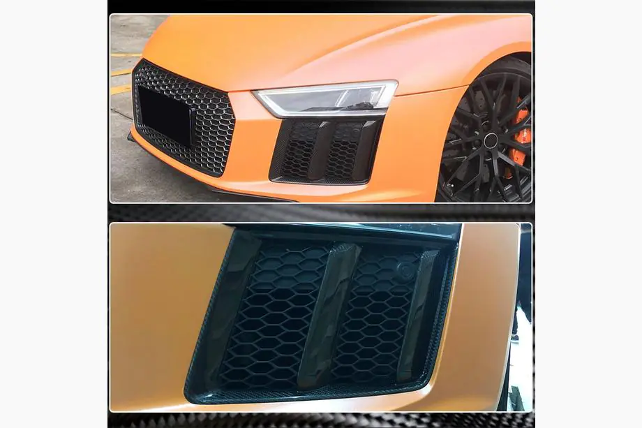 Audi R8 2015- гг. Накладки на передний бампер V1 (2015-2020, Карбон) Фото 5