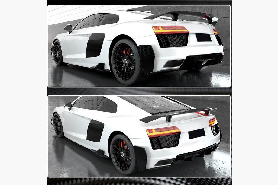 Audi R8 2015- гг. Накладки на задний бампер (2015-2020, Карбон) Фото 4