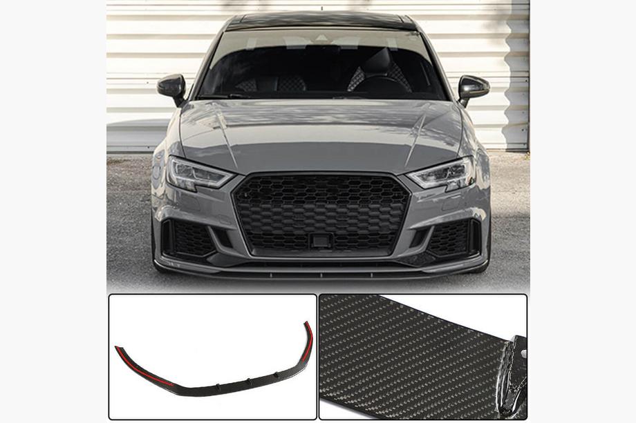 Audi A3 2012-2020 гг. Накладки на передний бампер V5 (для RS3 Sedan 2017-2020, Карбон) Image