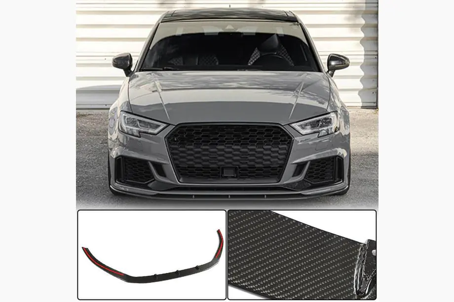Audi A3 2012-2020 гг. Накладки на передний бампер V5 (для RS3 Sedan 2017-2020, Карбон) Image