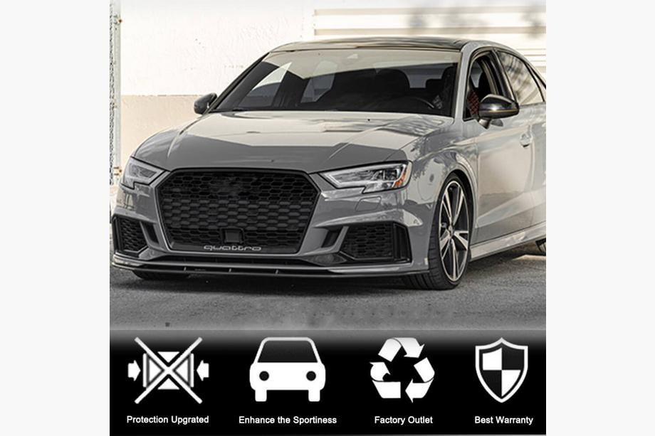 Audi A3 2012-2020 гг. Накладки на передний бампер V5 (для RS3 Sedan 2017-2020, Карбон) Фото 3