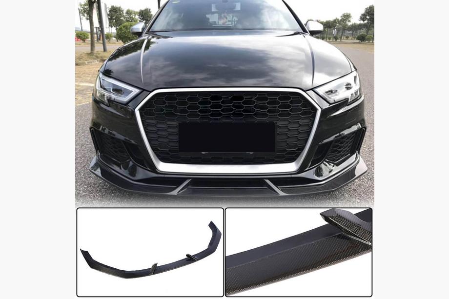 Audi A3 2012-2020 гг. Накладки на передний бампер V3 (для RS3 Sedan 2017-2020, Карбон) Image