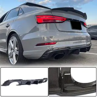 Диффузор заднего бампера V1 (для RS3 Sedan 2017-2019, Карбон) фото 1