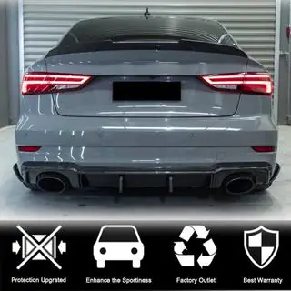 Диффузор заднего бампера V1 (для RS3 Sedan 2017-2019, Карбон) фото 3