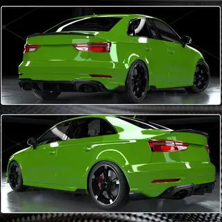 Диффузор заднего бампера V1 (для RS3 Sedan 2017-2019, Карбон) фото 4